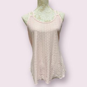 Elegant Pink Lace Women's Sleeveless Top Size Small